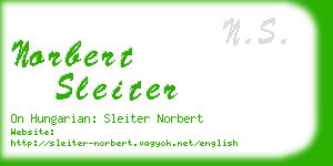 norbert sleiter business card